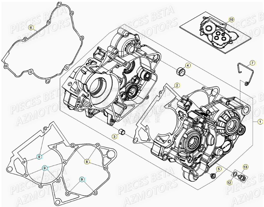 Carter Moteur BETA Pièces RR 200 RACING 2T - 2022