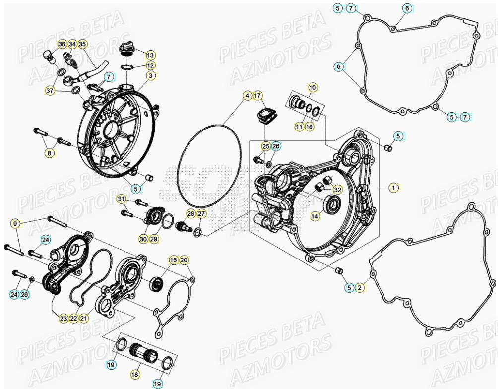 BOUCHON REMPL. D HUILE BETA pour COUVERCLE EMBRAYAGE de RR 200 RACING 2T 22