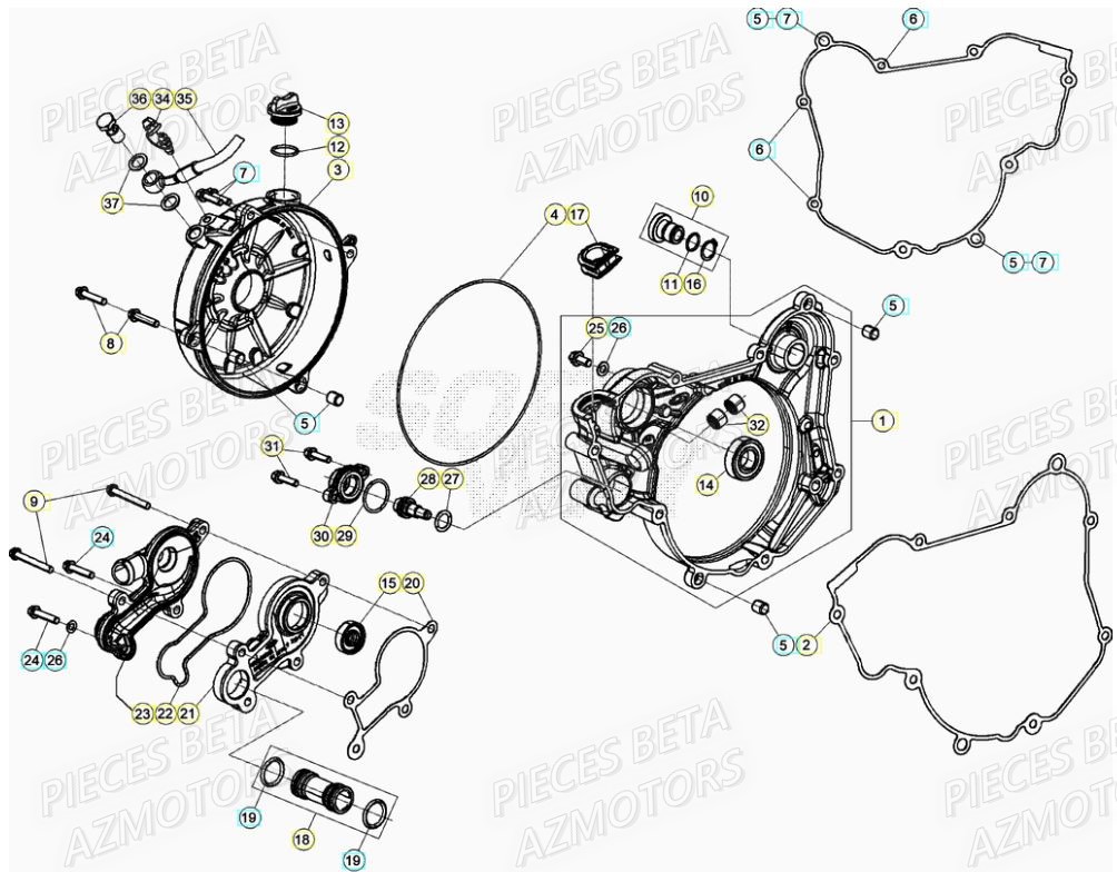 Couvercle Embrayage BETA Pièces RR 200 RACING 2T - 2022