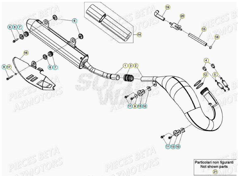 ECHAPPEMENT pour RR 200 RACING 2T 22