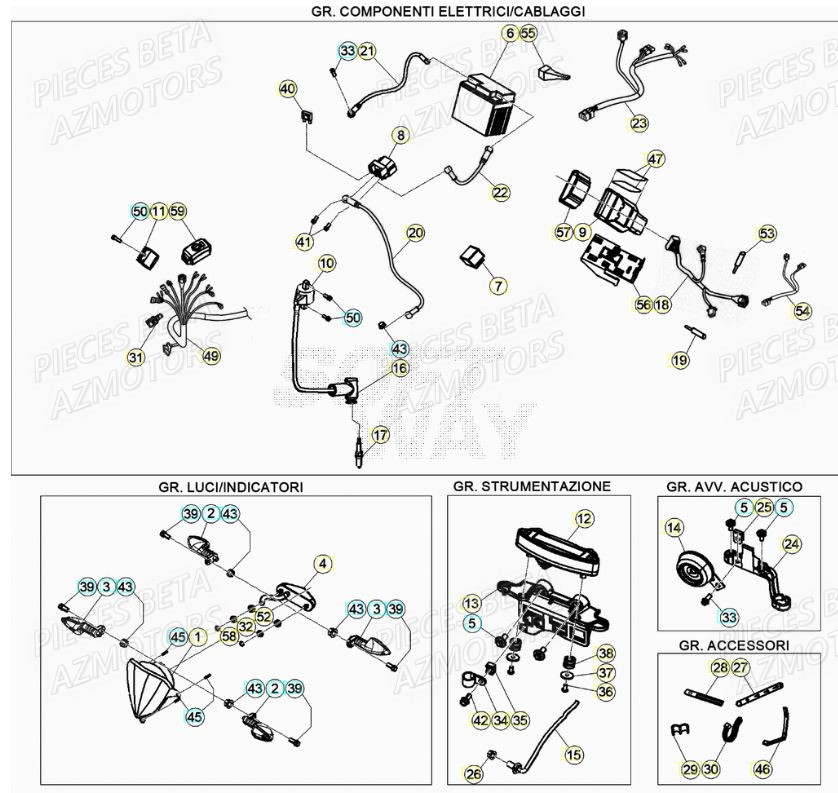 EQUIPEMENT ELECTRIQUE pour RR 200 RACING 2T 22