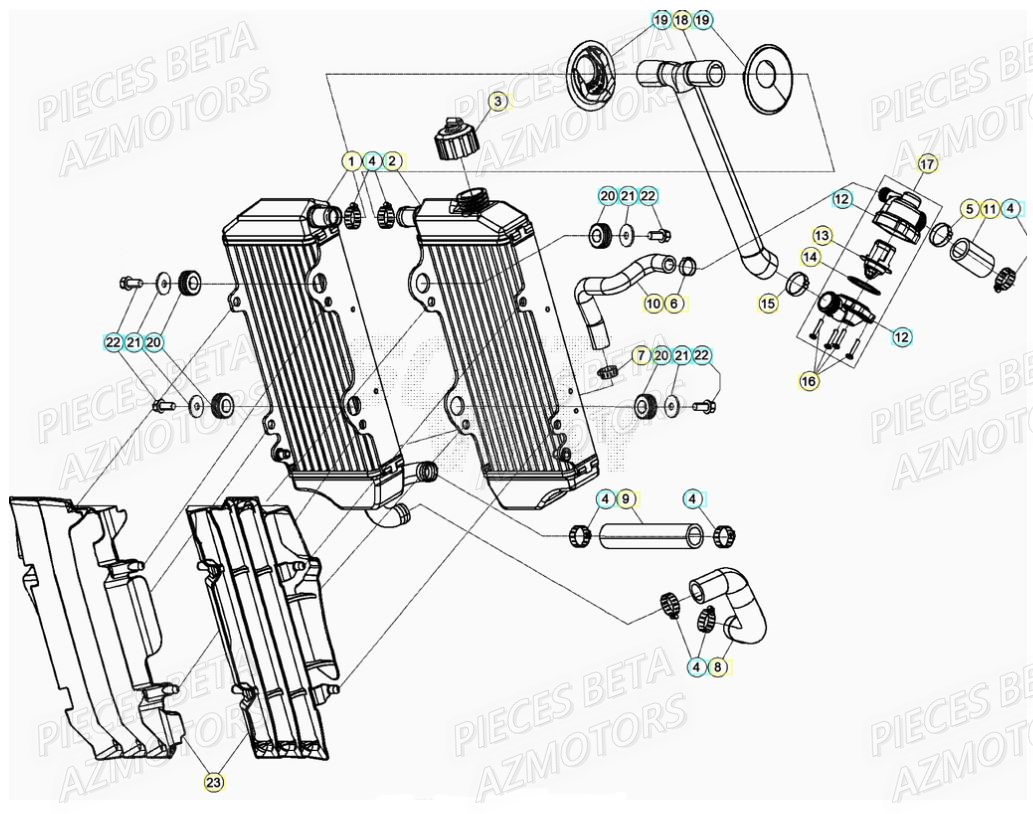 RADIATEUR pour RR 200 RACING 2T 22