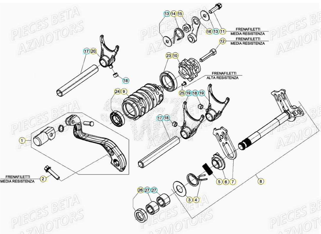 SELECTEUR_DE_VITESSES BETA Pièces Beta RR 200 RACING 2T - 2022