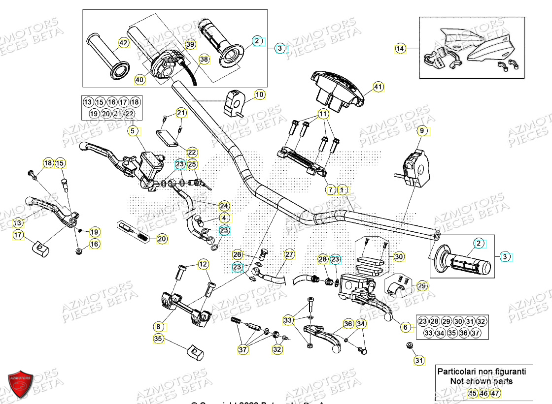 Commandes Guidon BETA Pièces RR 200 RACING 2T - 2024