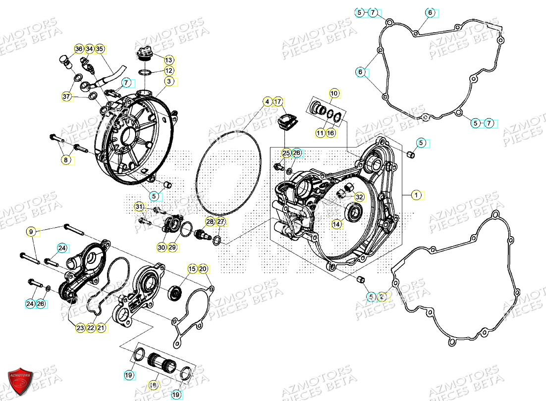 COUVERCLE DE CARTERS pour RR 200 RACING 2T 24