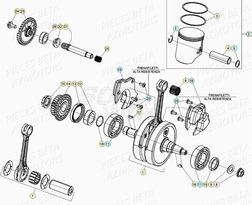 Vilebrequin Piston Contre Arbre BETA 