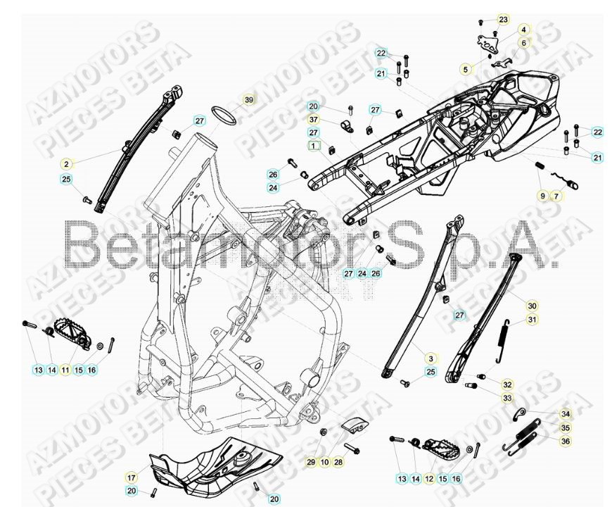 Accessoires Du Chassis BETA Pieces BETA RR 2T 250 - (2018)