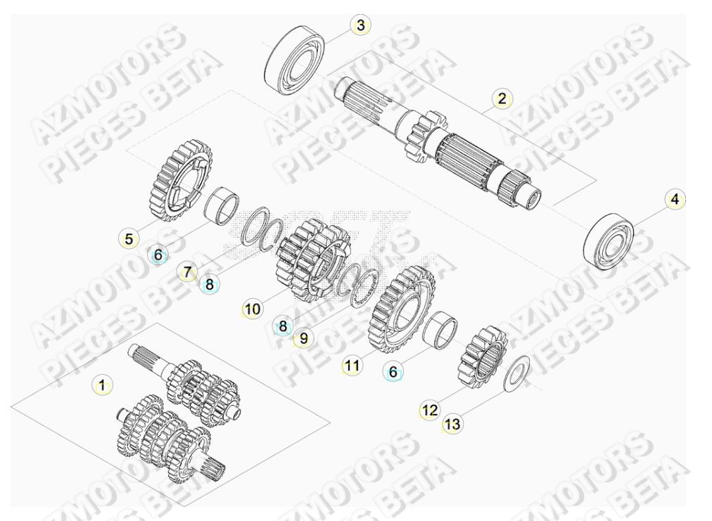 BOITE A VITESSES BETA RR 250 2T MY18