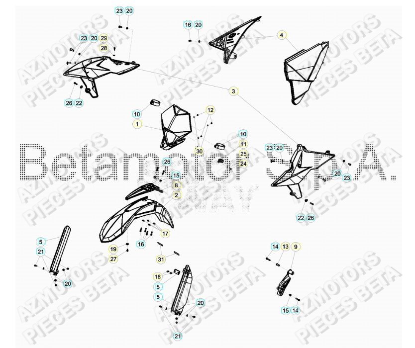 CARENAGES_AVANT BETA Pieces BETA RR 2T 250 - (2018)