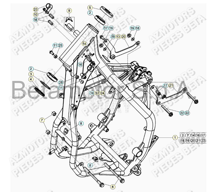 Chassis BETA Pieces BETA RR 2T 250 - (2018)