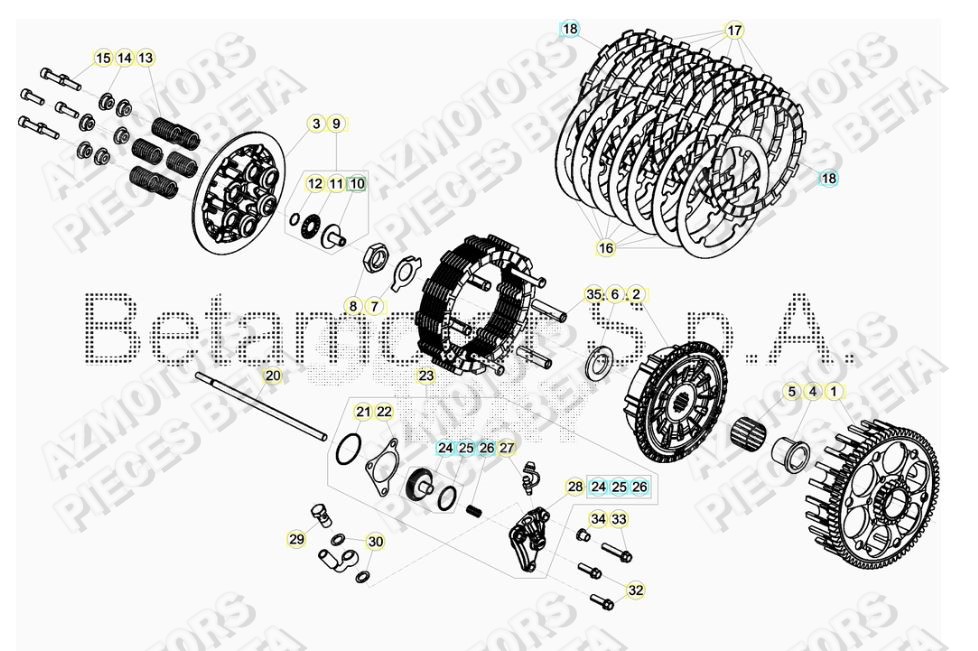 Embrayage BETA Pieces BETA RR 2T 250 - (2018)