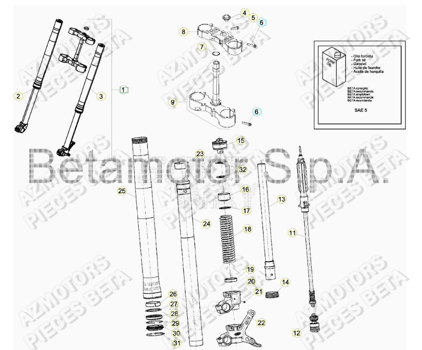 Fourche Du No Serie 0100386 A 0100649 BETA Pieces BETA RR 2T 250 - (2018)