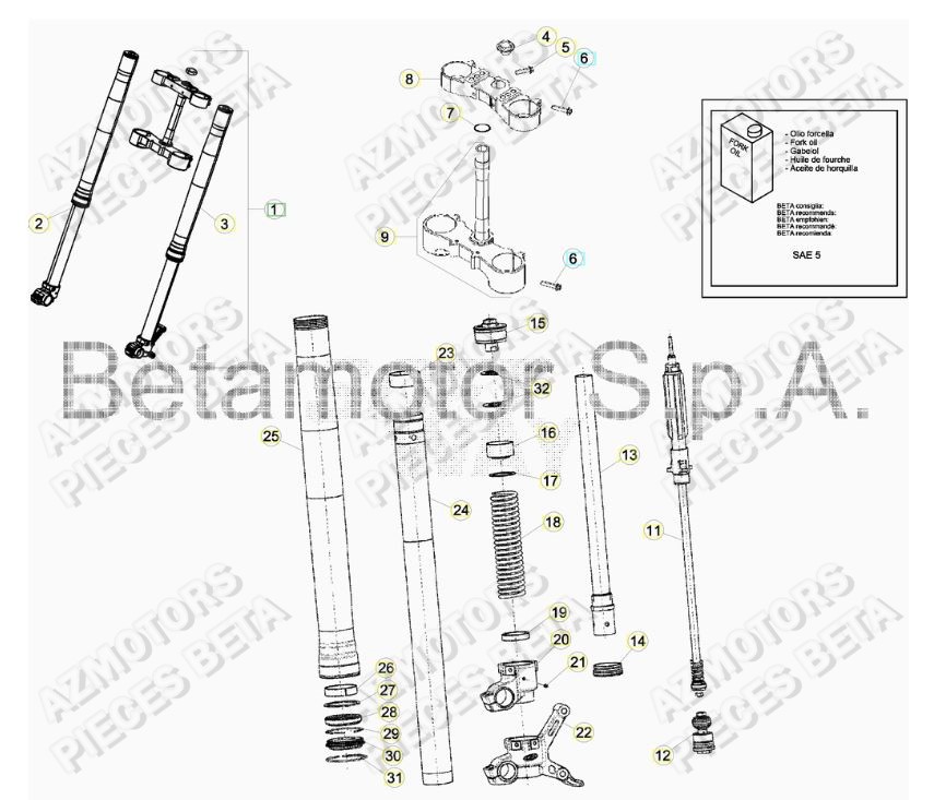 Fourche Du No Serie 0100650 A 0199999 BETA Pieces BETA RR 2T 250 - (2018)