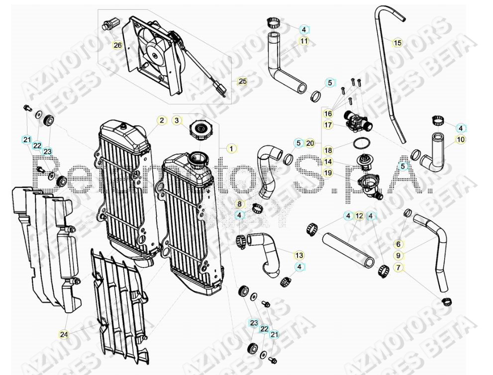 Radiateur BETA Pieces BETA RR 2T 250 - (2018)