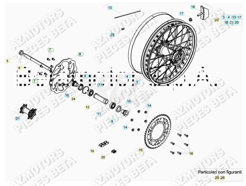 Roue Arriere BETA Pieces BETA RR 2T 250 - (2018)