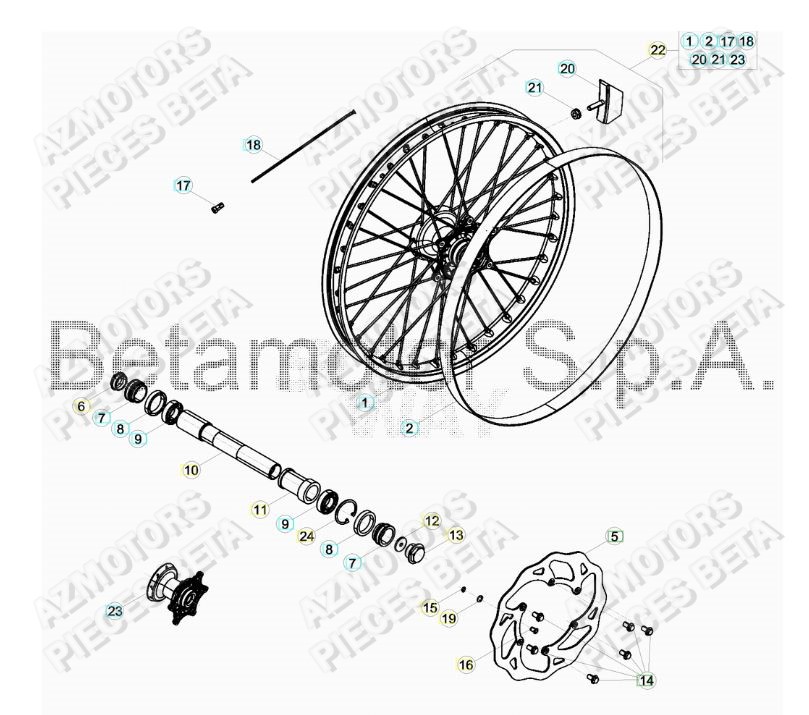 Roue Avant BETA Pieces BETA RR 2T 250 - (2018)