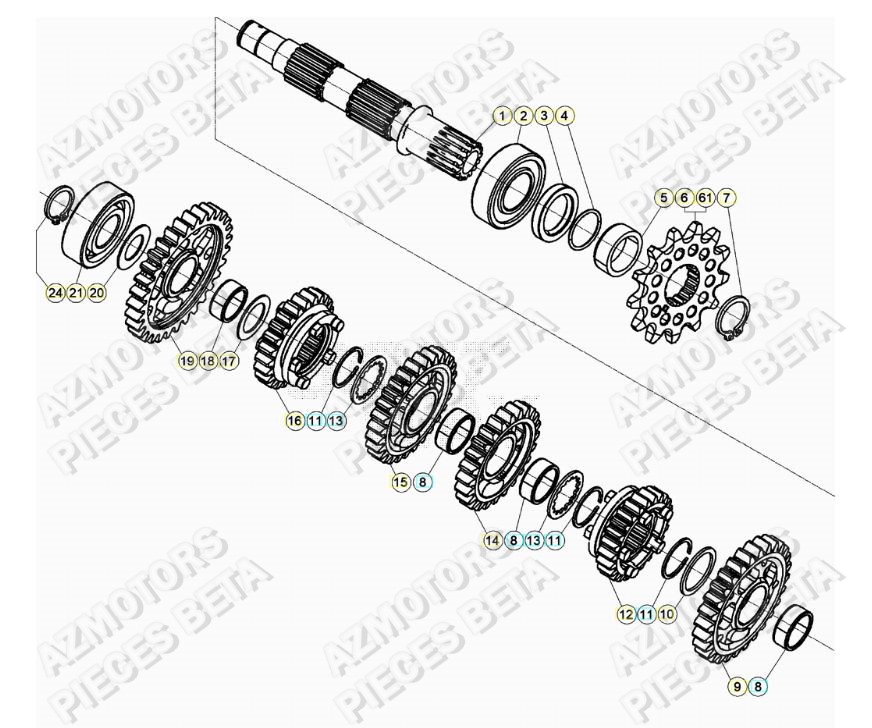 TRANSMISSION BETA Pieces BETA RR 2T 250 - (2018)