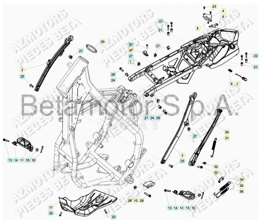 Accessoires Du Chassis BETA Pieces BETA RR 2T 250 - (2019)