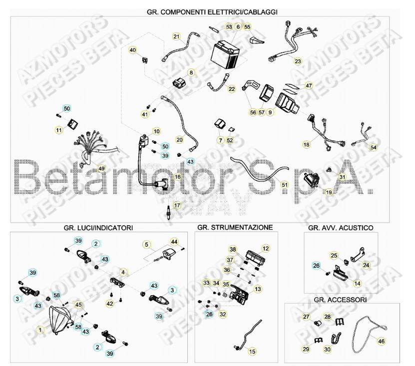 EQUIPEMENT_ELECTRIQUE BETA Pieces BETA RR 2T 250 - (2019)