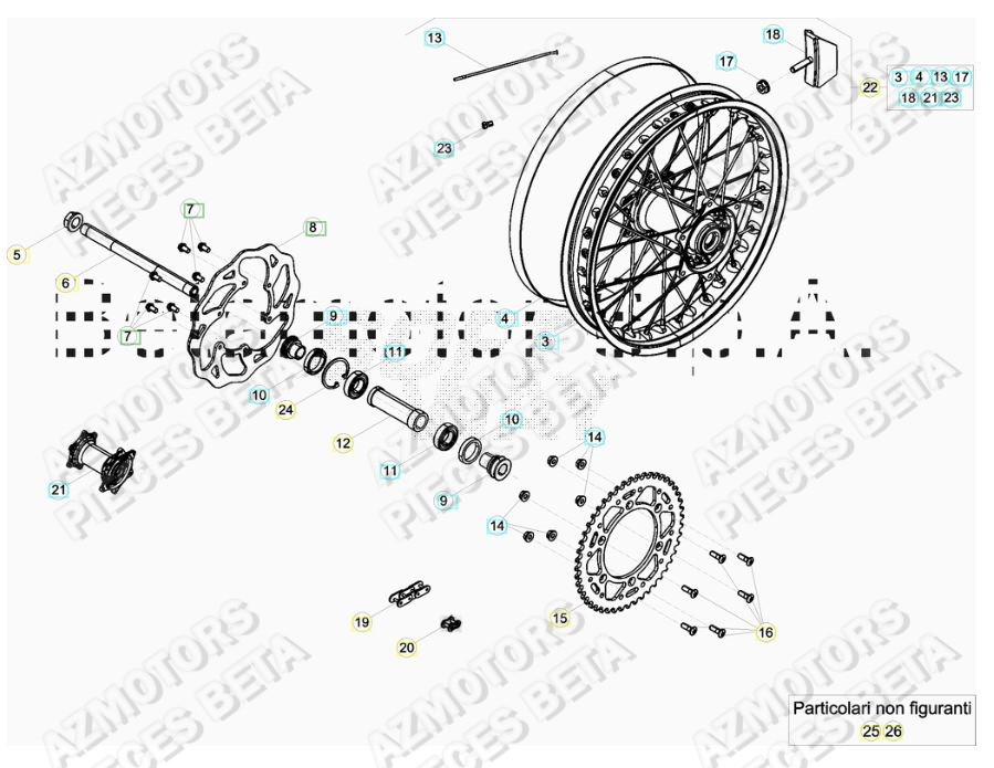 Roue Arriere BETA Pieces BETA RR 2T 250 - (2019)