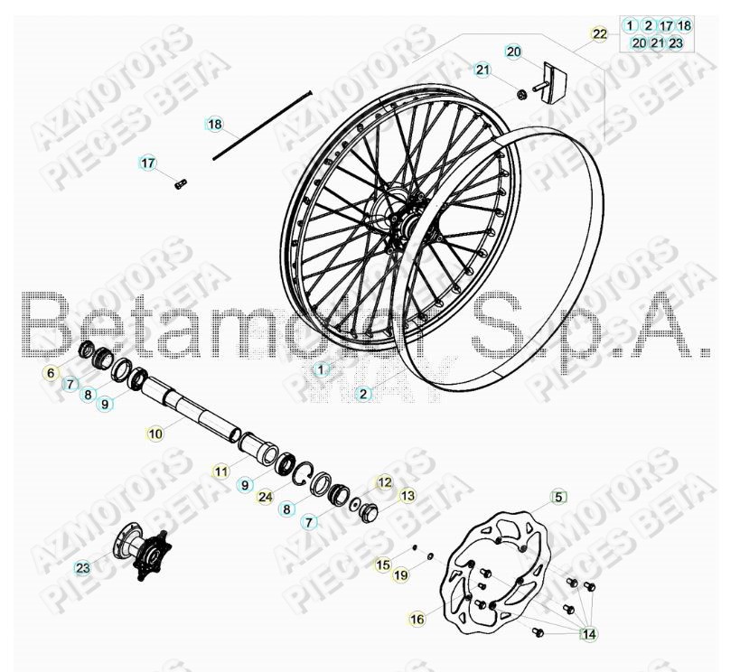 Roue Avant BETA Pieces BETA RR 2T 250 - (2019)