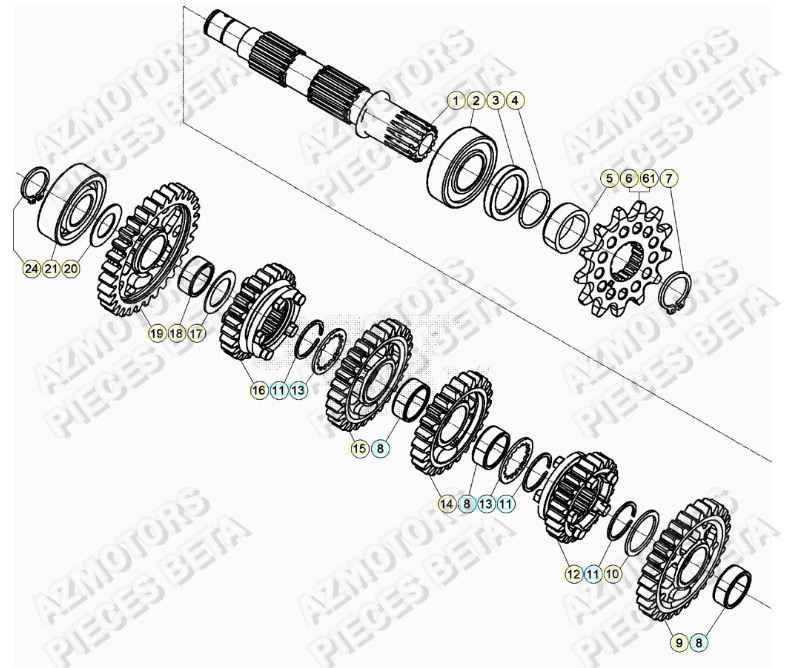 TRANSMISSION BETA Pieces BETA RR 2T 250 - (2019)