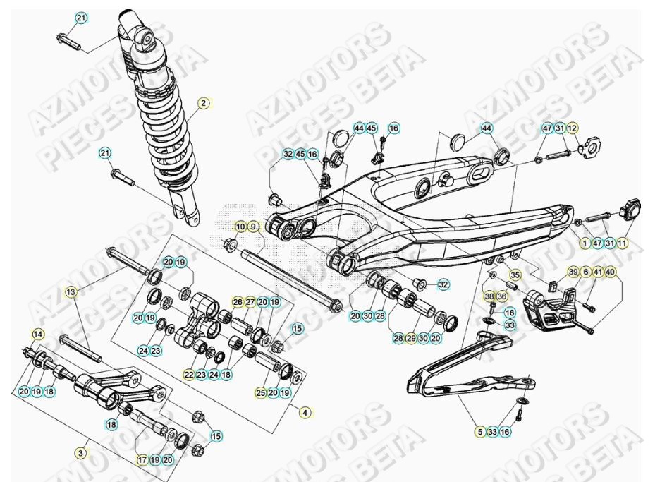 Bras Oscillant BETA Pieces BETA RR 2T 250 - (2020)