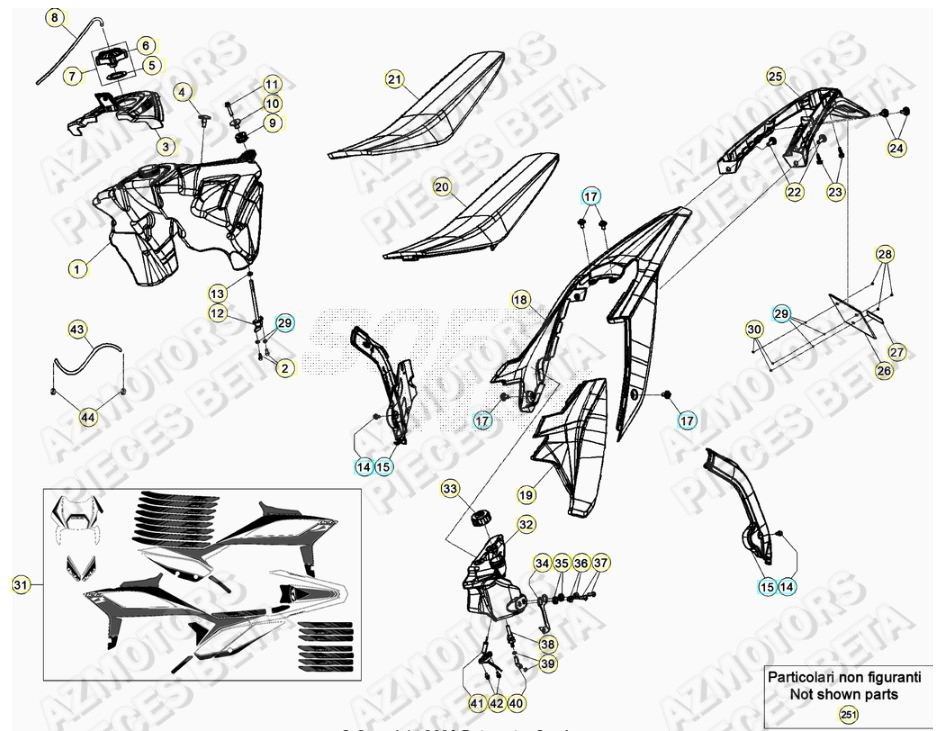 Carenages Arriere BETA Pieces BETA RR 2T 250 - (2020)
