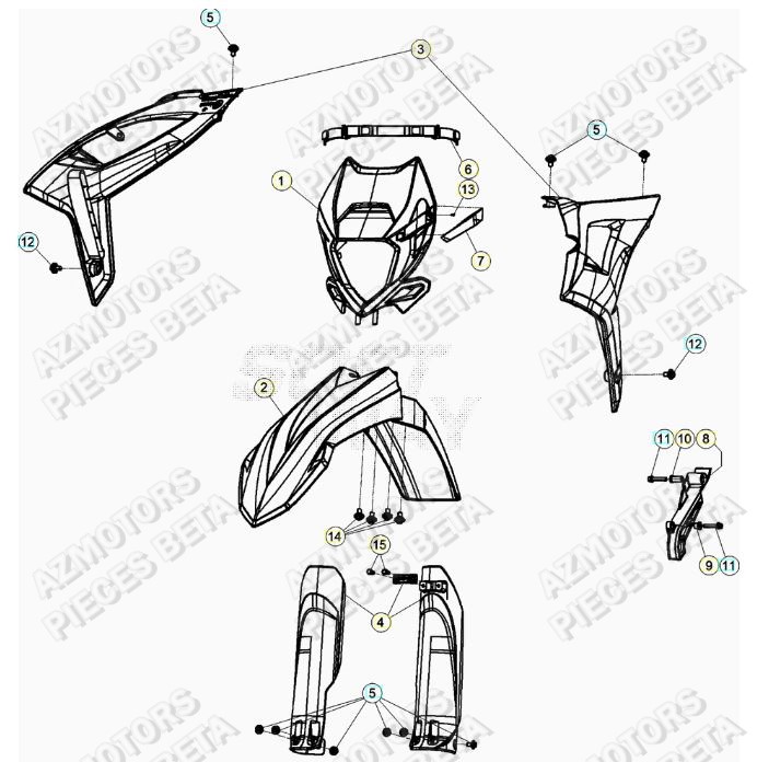 Carenages Avant BETA Pieces BETA RR 2T 250 - (2020)