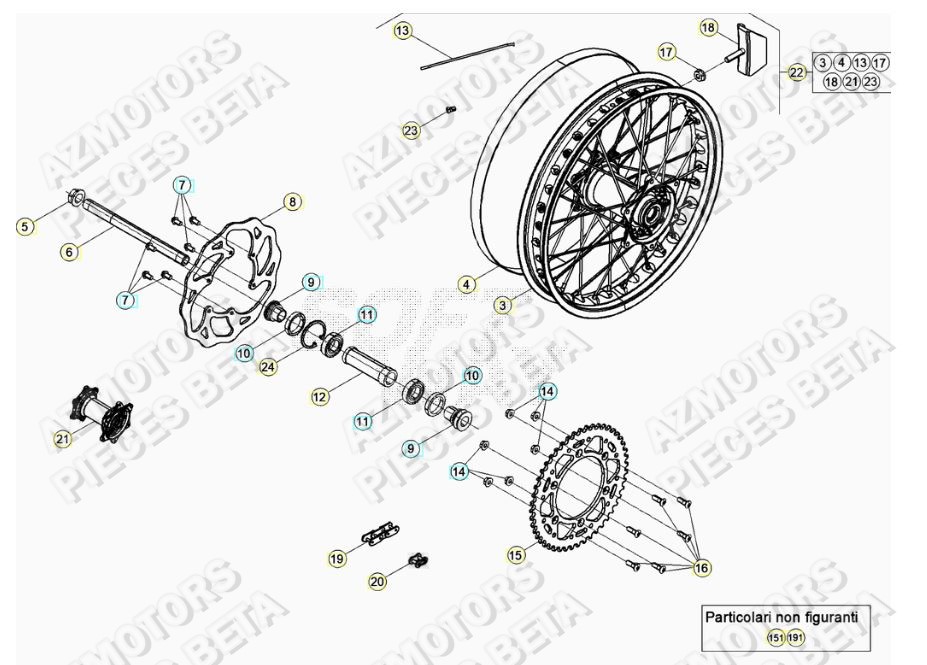 Roue Arriere BETA Pieces BETA RR 2T 250 - (2020)