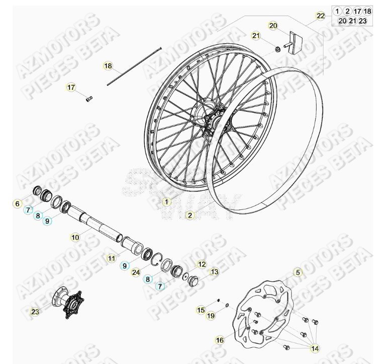 Roue Avant BETA Pieces BETA RR 2T 250 - (2020)