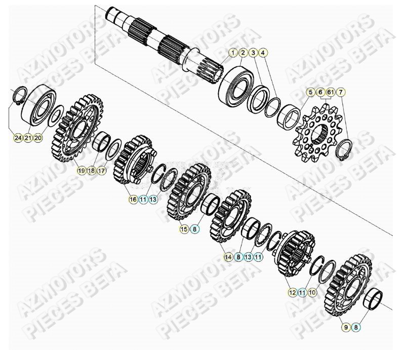 PIGNON DE TRANSMISSION SECONDA IRE BETA pour TRANSMISSION de RR 250 2T MY20