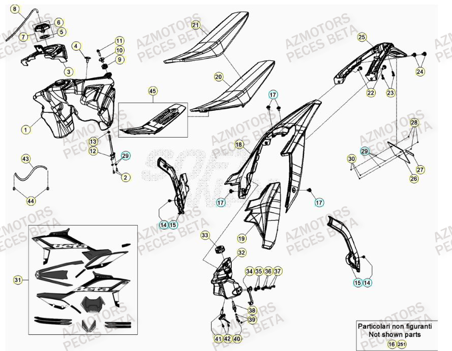 Carenage Arriere BETA Pieces BETA RR 2T 250 - (2021)