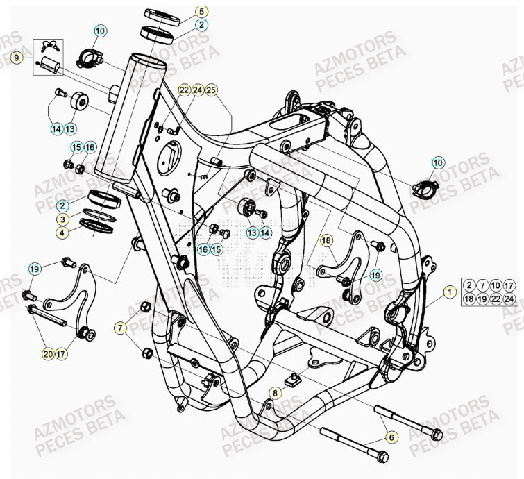 Chassis BETA Pieces BETA RR 2T 250 - (2021)