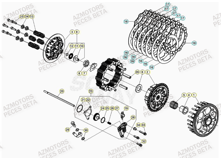 Embrayage BETA Pieces BETA RR 2T 250 - (2021)