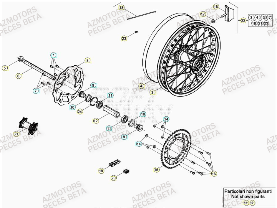 Roue Arriere BETA Pieces BETA RR 2T 250 - (2021)