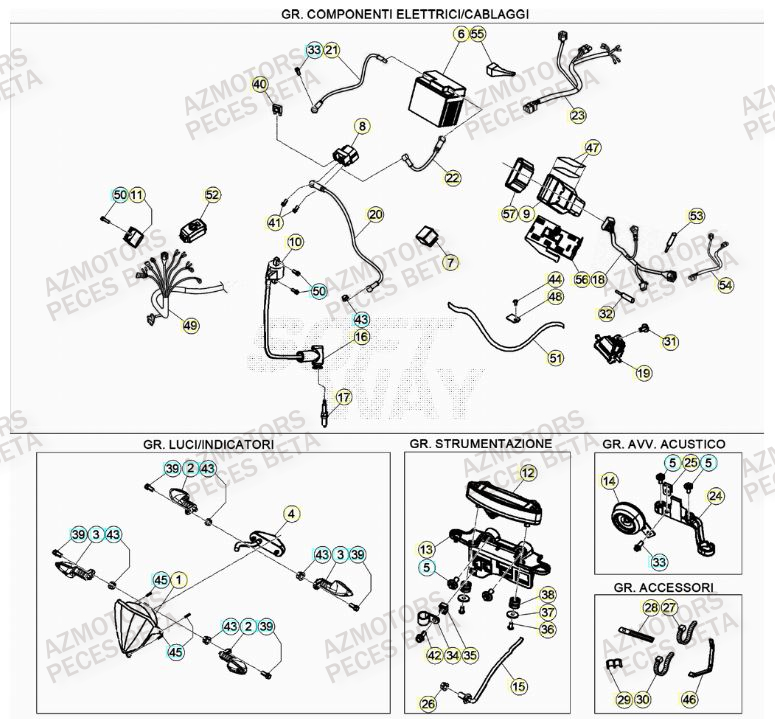 Systeme Electrique BETA Pieces BETA RR 2T 250 - (2021)