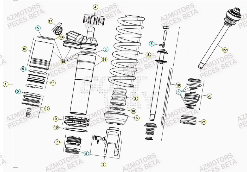 Amortisseur BETA Pieces BETA RR 2T 250 - (2022)