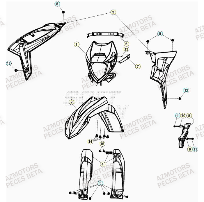 Carenage Avant BETA Pieces BETA RR 2T 250 - (2022)