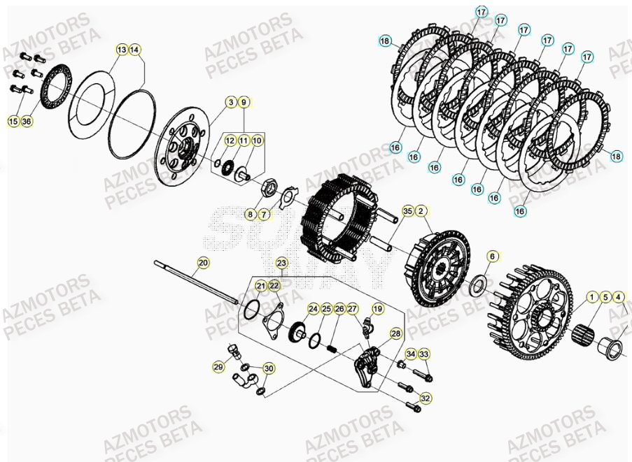 Embrayage BETA Pieces BETA RR 2T 250 - (2022)