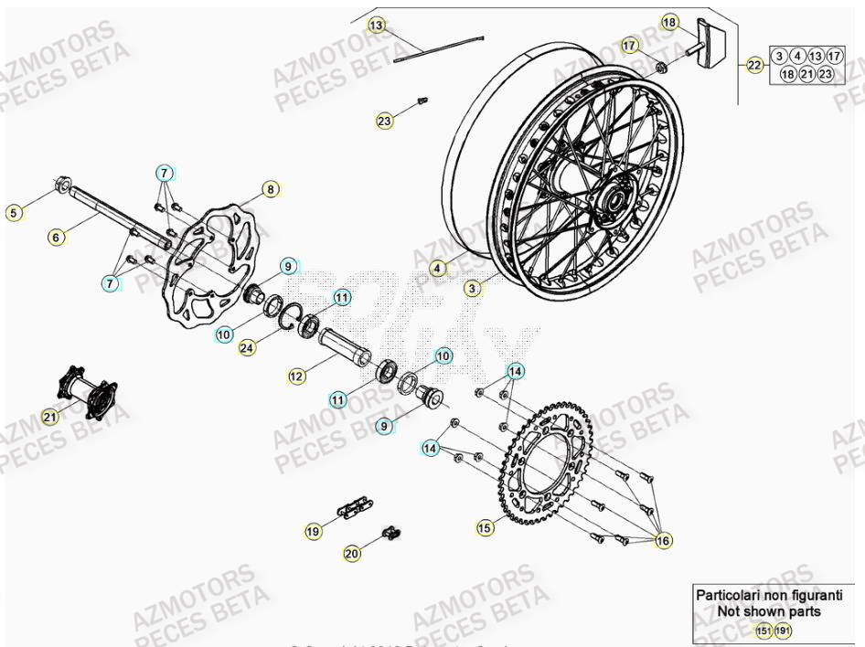 Roue Arriere BETA Pieces BETA RR 2T 250 - (2022)