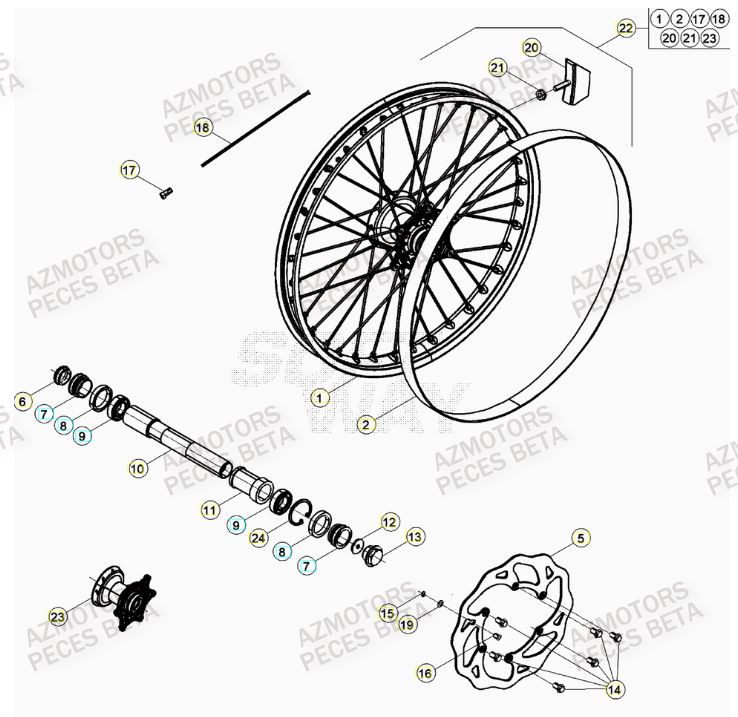 ROUE_AVANT BETA Pieces BETA RR 2T 250 - (2022)