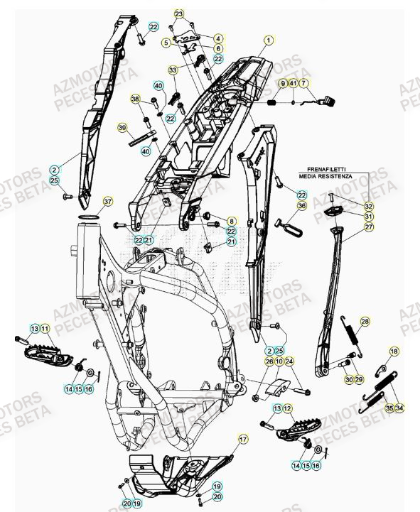 Accessoires Du Chassis BETA Pieces BETA RR 2T 250 - (2023)