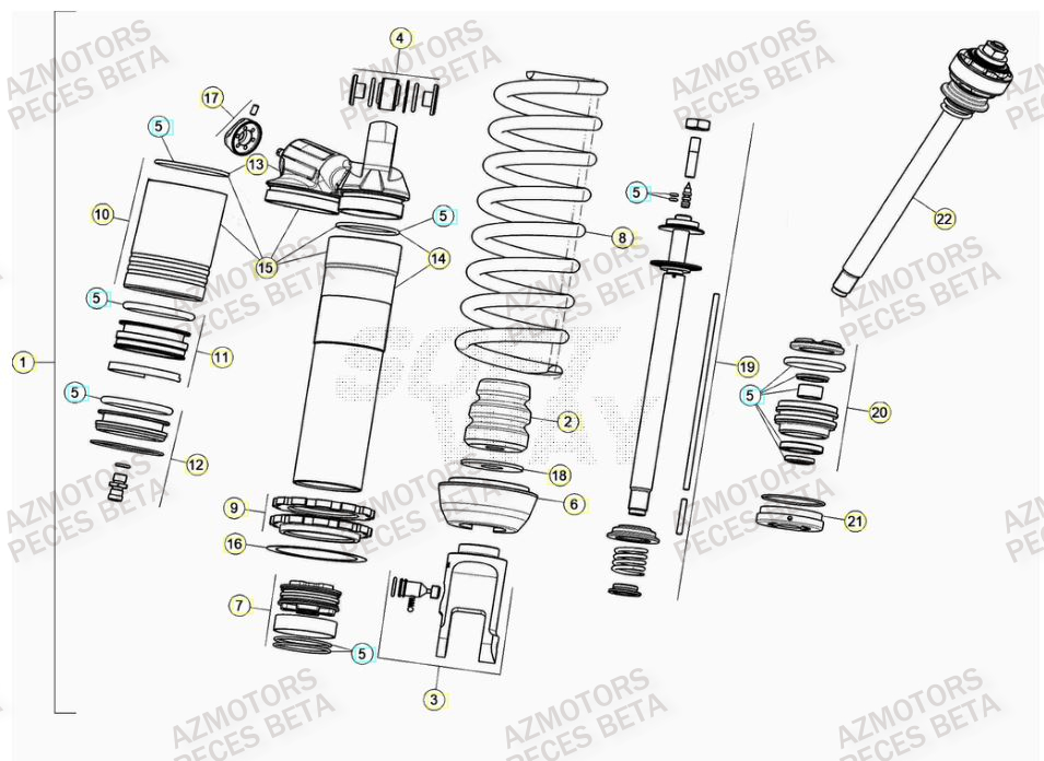 Amortisseur BETA Pieces BETA RR 2T 250 - (2023)