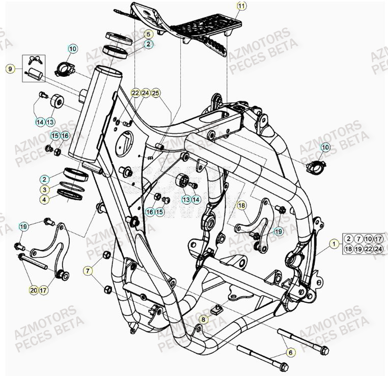 Chassis BETA Pieces BETA RR 2T 250 - (2023)