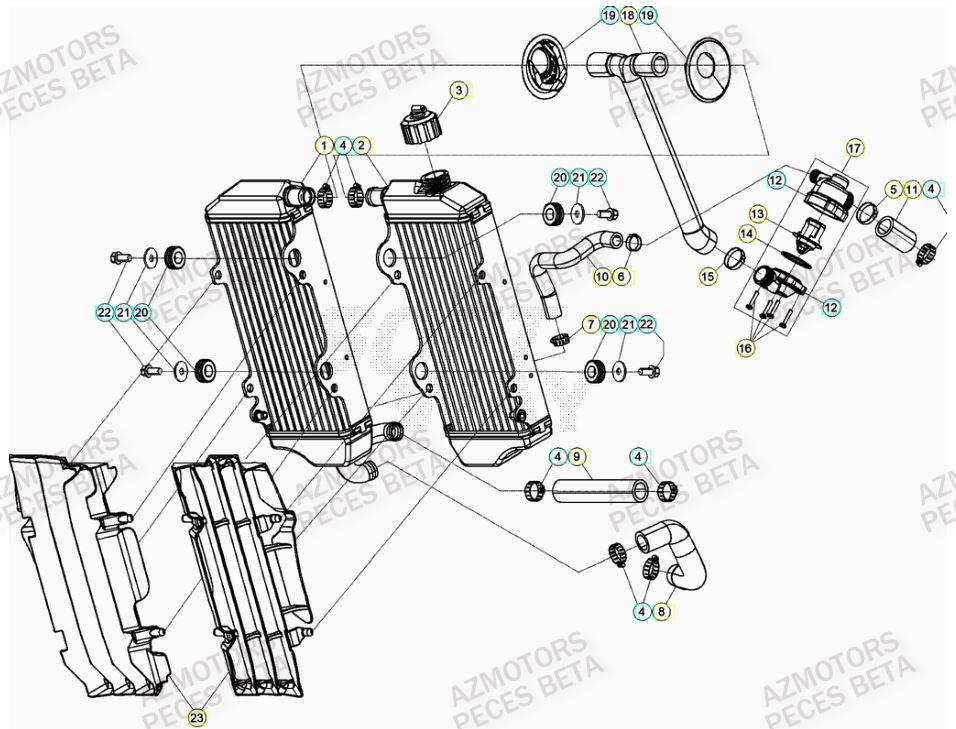 Radiateur BETA Pieces BETA RR 2T 250 - (2023)