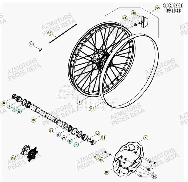 ROUE AVANT pour RR 250 2T MY23