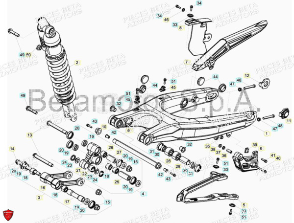 BRAS OSCILLANT-SUSPENSION AR pour RR 250 2T RACING MY18