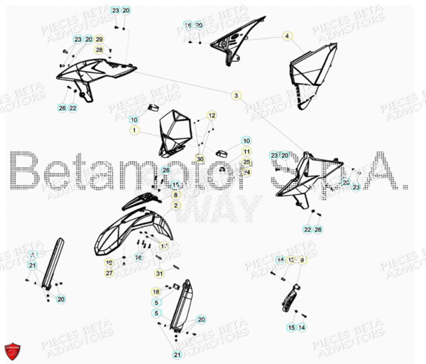 Carenages Avant BETA Pieces BETA RR RACING 2T 250 - (2018)