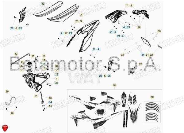 CARENAGES RESERVOIR SELLE pour RR 250 2T RACING MY18